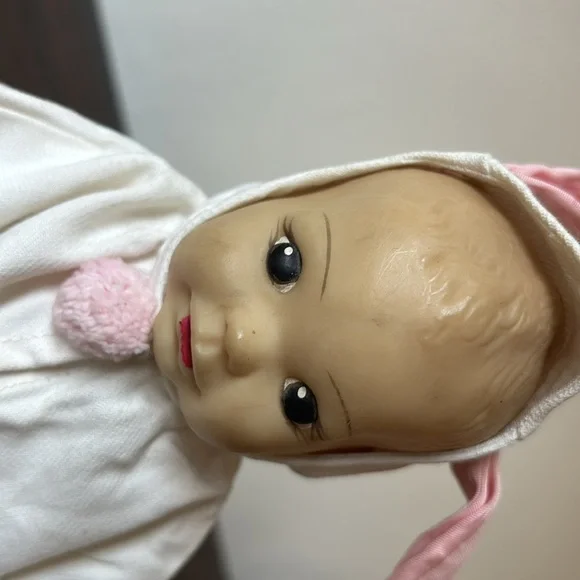 Vintage Antique Baby Doll in White and Pink Outfit - Picture 3 of 6